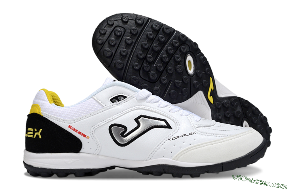 Joma Top Flex TF Artificial Turf Soccer Shoes - White/Silver/Black 1