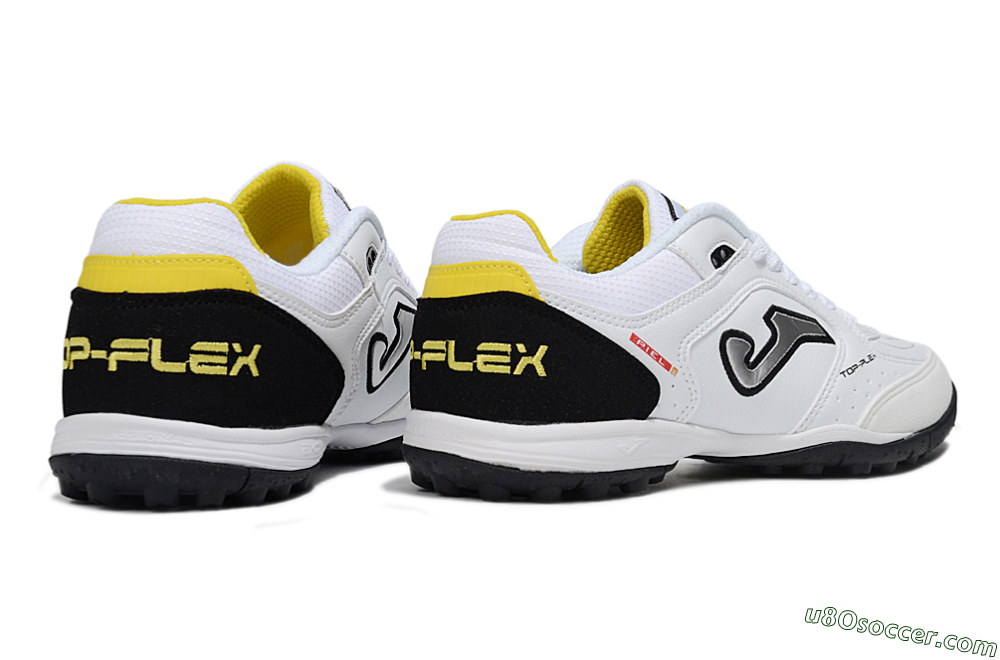 Joma Top Flex TF Artificial Turf Soccer Shoes - White/Silver/Black 6