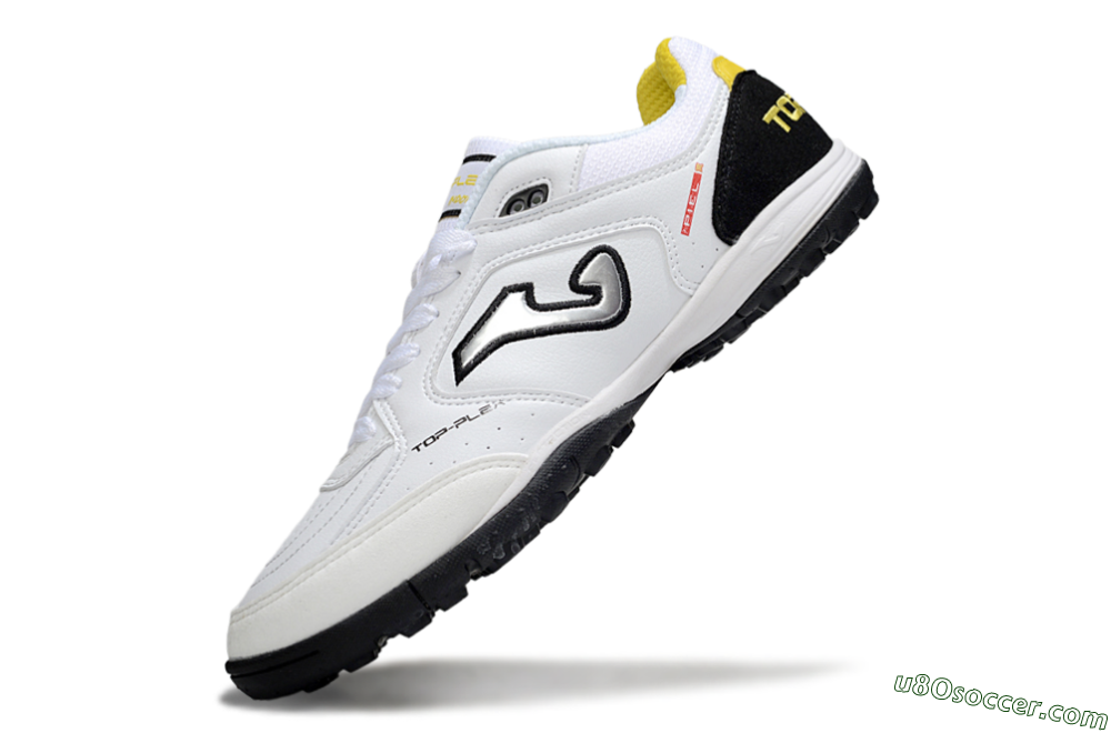 Joma Top Flex TF Artificial Turf Soccer Shoes - White/Silver/Black 5