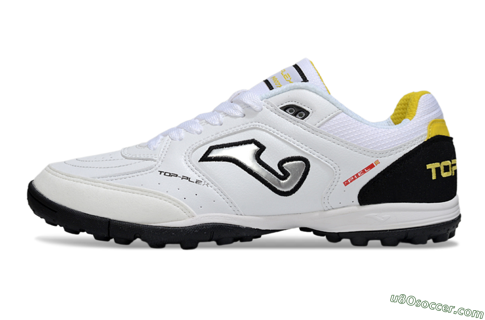 Joma Top Flex TF Artificial Turf Soccer Shoes - White/Silver/Black 2