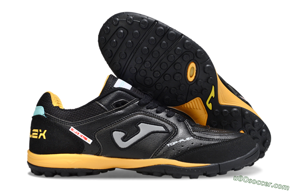 Joma Top Flex TF Artificial Turf Soccer Shoes - Black/Grey/Yellow 1