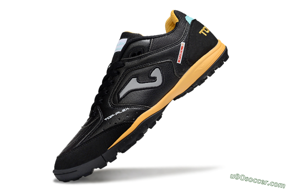 Joma Top Flex TF Artificial Turf Soccer Shoes - Black/Grey/Yellow 5