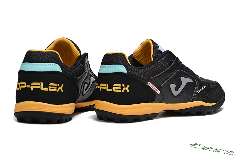 Joma Top Flex TF Artificial Turf Soccer Shoes - Black/Grey/Yellow 6