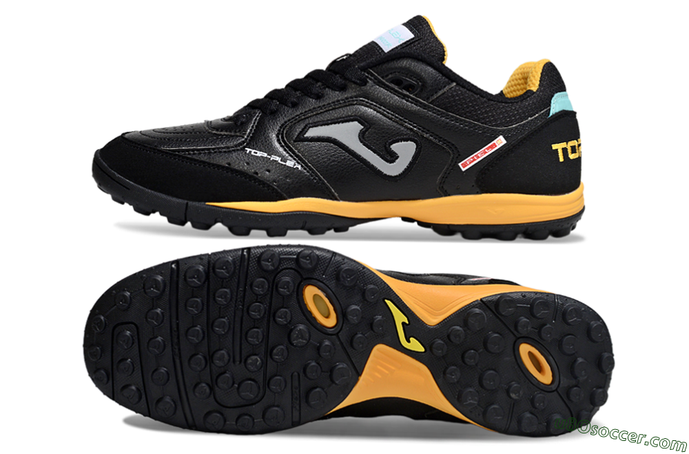 Joma Top Flex TF Artificial Turf Soccer Shoes - Black/Grey/Yellow 0
