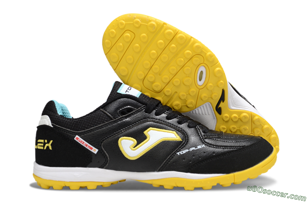 Joma Top Flex TF Artificial Turf Soccer Shoes - Black/White/Yellow 1