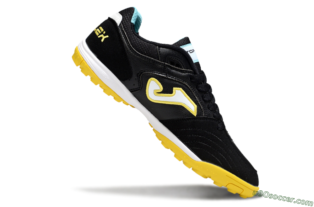 Joma Top Flex TF Artificial Turf Soccer Shoes - Black/White/Yellow 4