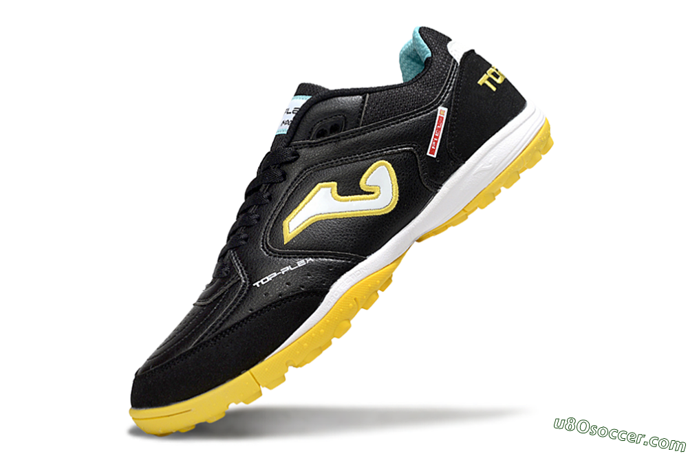 Joma Top Flex TF Artificial Turf Soccer Shoes - Black/White/Yellow 5