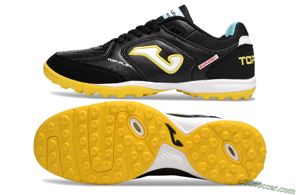 Joma Top Flex TF Artificial Turf Soccer Shoes - Black/White/Yellow 0