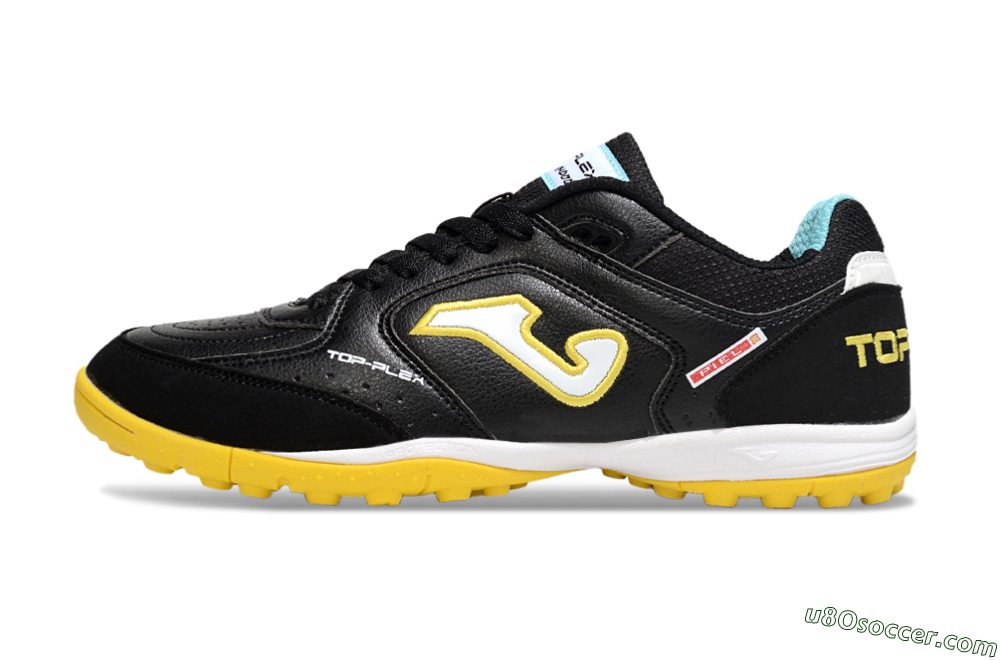 Joma Top Flex TF Artificial Turf Soccer Shoes - Black/White/Yellow 2