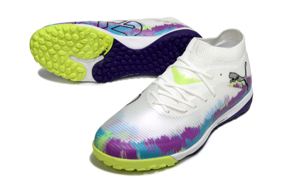 Puma Future 8 Ultimate TF Artificial Turf Soccer Shoes - White/Purple/Blue