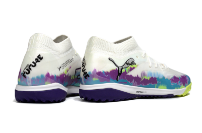 Puma Future 8 Ultimate TF Artificial Turf Soccer Shoes - White/Purple/Blue