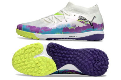 Puma Future 8 Ultimate TF Artificial Turf Soccer Shoes - White/Purple/Blue
