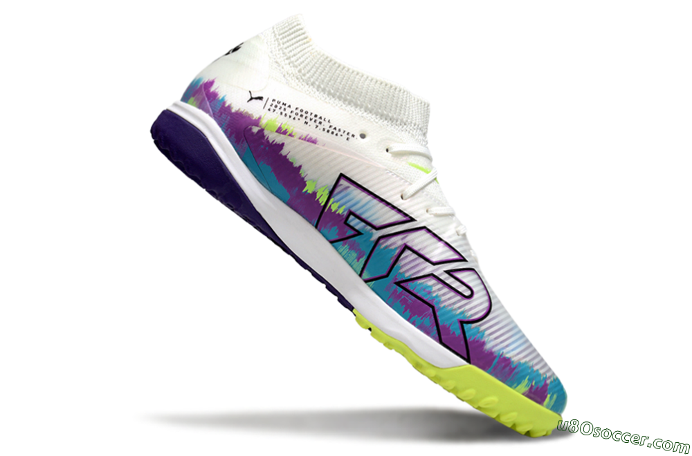 Puma Future 8 Ultimate TF Artificial Turf Soccer Shoes - White/Purple/Blue 4