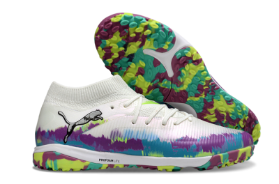 Puma Future 8 Ultimate TF Artificial Turf Soccer Shoes - White/Purple/Blue