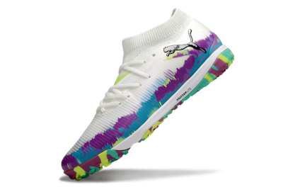 Puma Future 8 Ultimate TF Artificial Turf Soccer Shoes - White/Purple/Blue