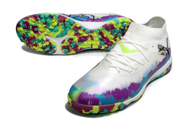 Puma Future 8 Ultimate TF Artificial Turf Soccer Shoes - White/Purple/Blue