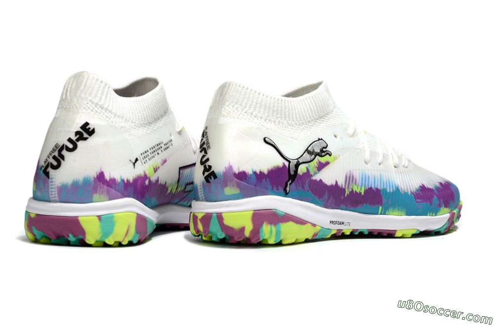 Puma Future 8 Ultimate TF Artificial Turf Soccer Shoes - White/Purple/Blue 6