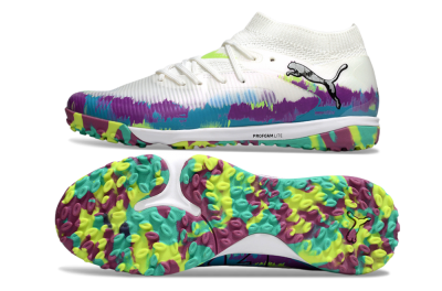 Puma Future 8 Ultimate TF Artificial Turf Soccer Shoes - White/Purple/Blue