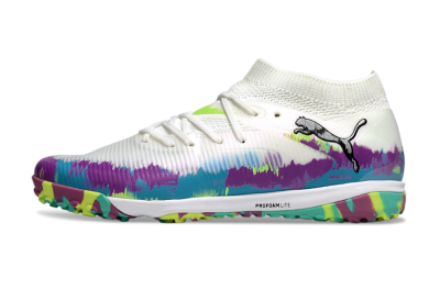 Puma Future 8 Ultimate TF Artificial Turf Soccer Shoes - White/Purple/Blue