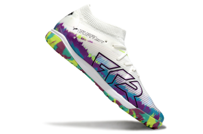 Puma Future 8 Ultimate TF Artificial Turf Soccer Shoes - White/Purple/Blue