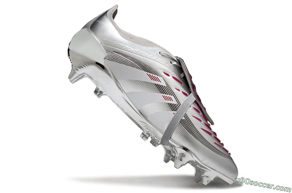 Adidas Predator 25 Elite Foldover Tongue SG Soft Ground Soccer Cleats - Silver/Black/Red 4