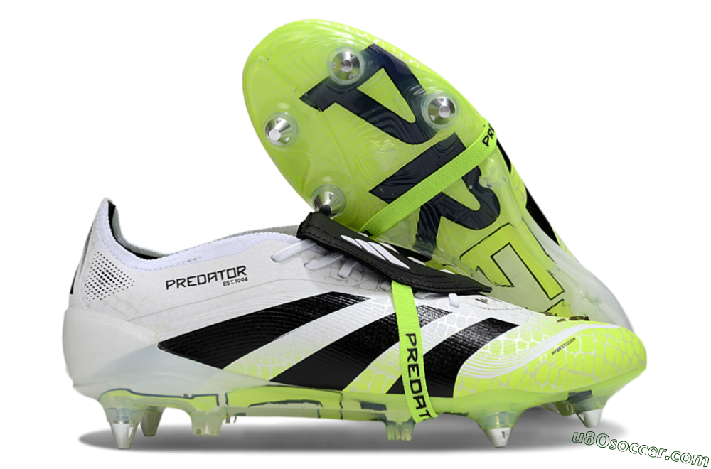 Adidas 25 Predator Elite Foldover Tongue SG Soft Ground Soccer Cleats - White/Yellow/Black 1
