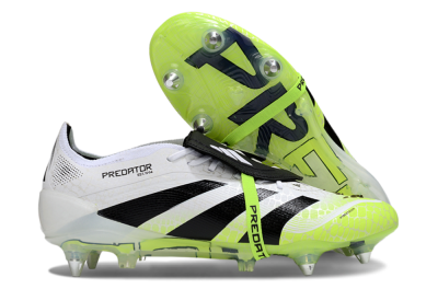 Adidas 25 Predator Elite Foldover Tongue SG Soft Ground Soccer Cleats - White/Yellow/Black