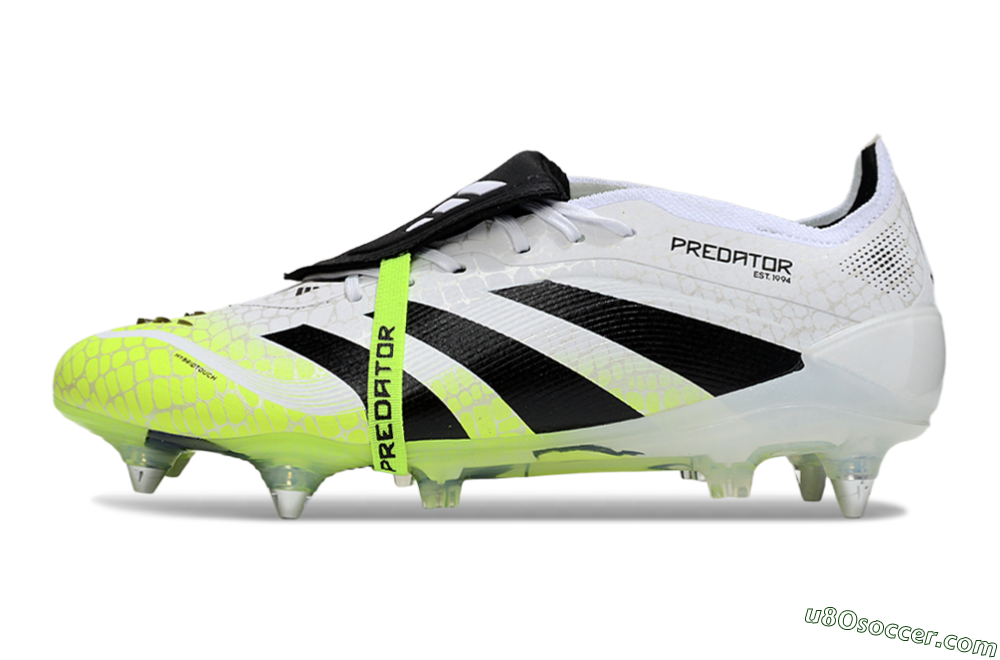 Adidas 25 Predator Elite Foldover Tongue SG Soft Ground Soccer Cleats - White/Yellow/Black 2