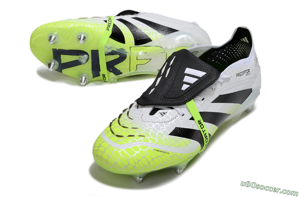 Adidas 25 Predator Elite Foldover Tongue SG Soft Ground Soccer Cleats - White/Yellow/Black 3