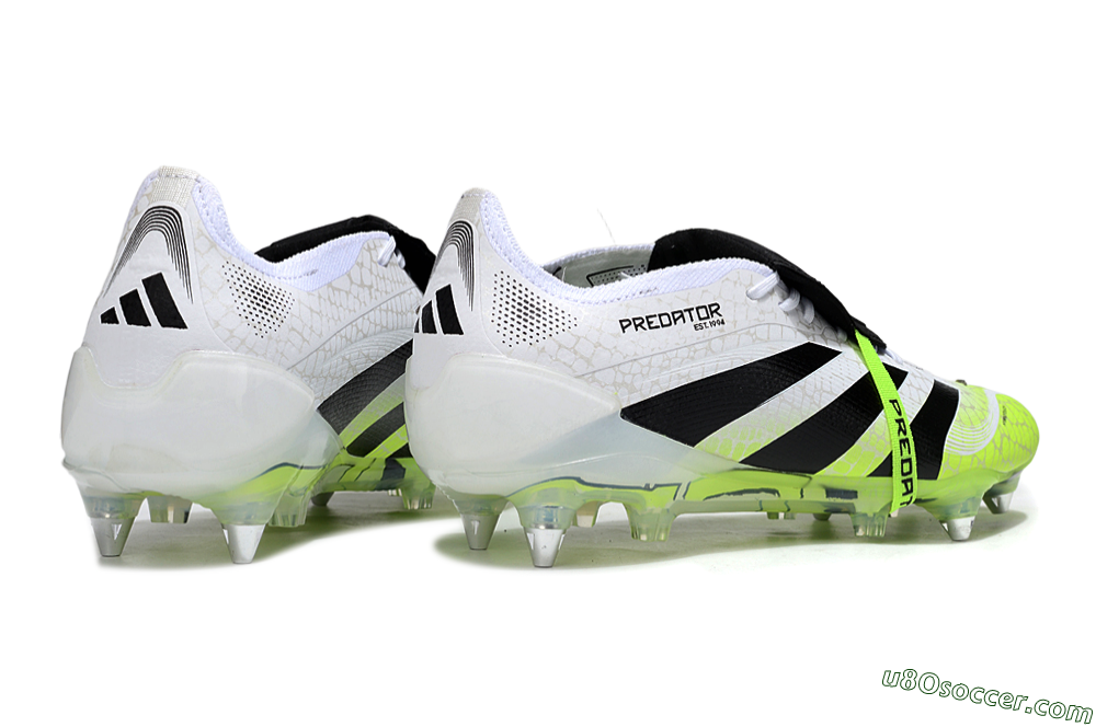 Adidas 25 Predator Elite Foldover Tongue SG Soft Ground Soccer Cleats - White/Yellow/Black 6