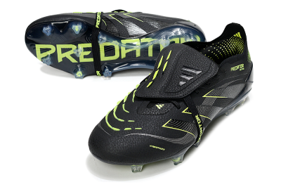 Adidas Predator 25 Elite Foldover Tongue FG Firm Ground Soccer Cleats - Black/Silver/Yellow