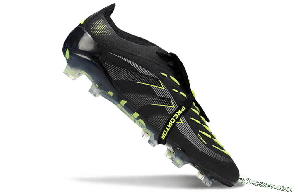 Adidas Predator 25 Elite Foldover Tongue FG Firm Ground Soccer Cleats - Black/Silver/Yellow 4