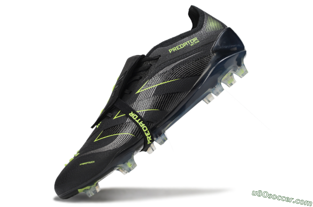 Adidas Predator 25 Elite Foldover Tongue FG Firm Ground Soccer Cleats - Black/Silver/Yellow 5