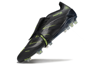 Adidas Predator 25 Elite Foldover Tongue FG Firm Ground Soccer Cleats - Black/Silver/Yellow