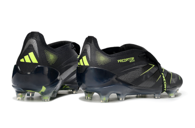 Adidas Predator 25 Elite Foldover Tongue FG Firm Ground Soccer Cleats - Black/Silver/Yellow
