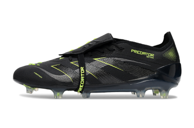 Adidas Predator 25 Elite Foldover Tongue FG Firm Ground Soccer Cleats - Black/Silver/Yellow