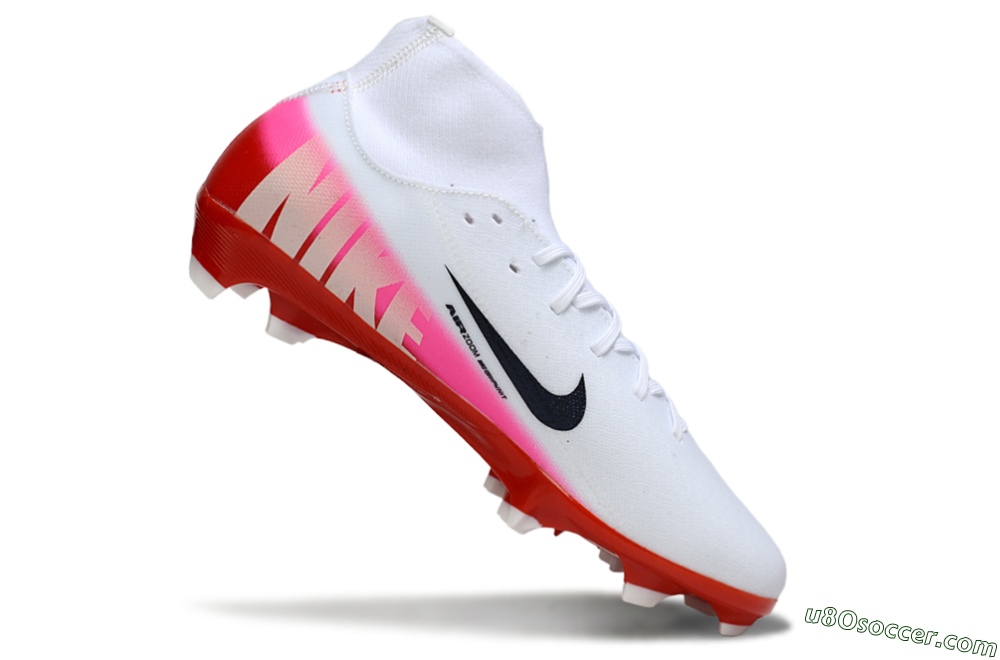 Nike Air Zoom Mercurial Superfly 10 Academy FG Firm Ground Soccer Cleats - White/Black/Red 4