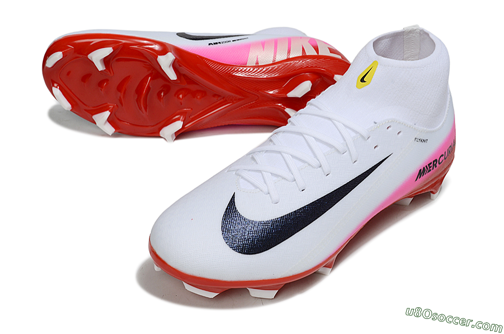 Nike Air Zoom Mercurial Superfly 10 Academy FG Firm Ground Soccer Cleats - White/Black/Red 3