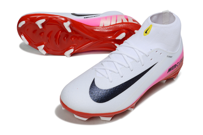 Nike Air Zoom Mercurial Superfly 10 Academy FG Firm Ground Soccer Cleats - White/Black/Red