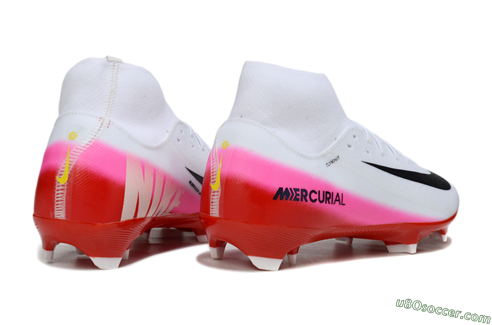 Nike Air Zoom Mercurial Superfly 10 Academy FG Firm Ground Soccer Cleats - White/Black/Red 6