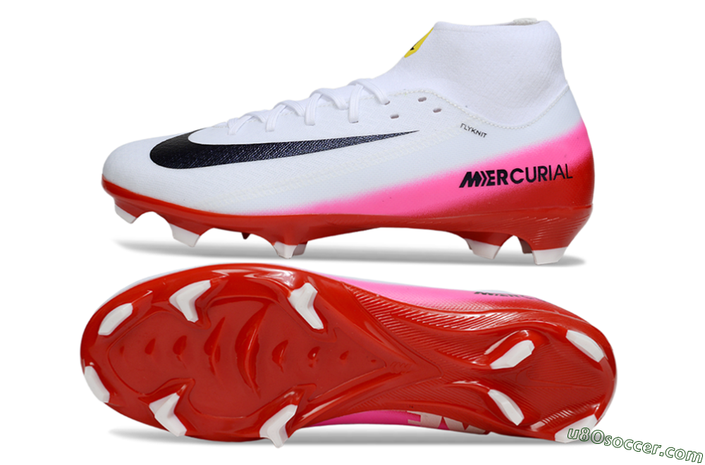 Nike Air Zoom Mercurial Superfly 10 Academy FG Firm Ground Soccer Cleats - White/Black/Red 0