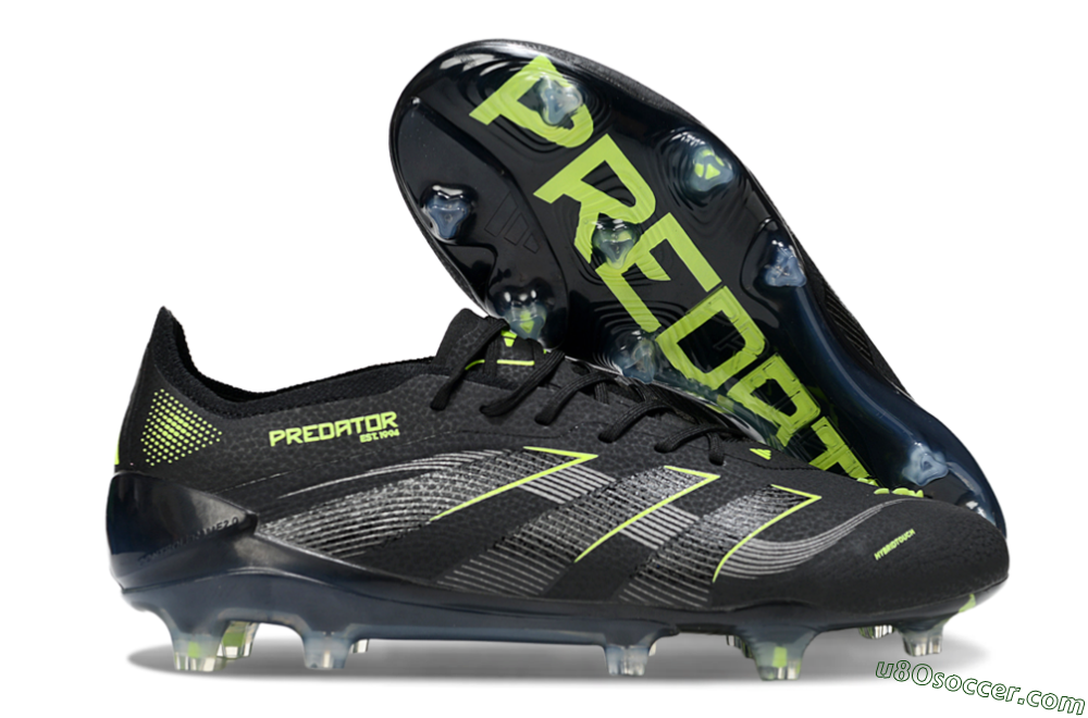 Adidas Predator 25 Elite FG Firm Ground Soccer Cleats - Black/Silver/Yellow 1