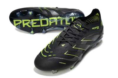 Adidas Predator 25 Elite FG Firm Ground Soccer Cleats - Black/Silver/Yellow
