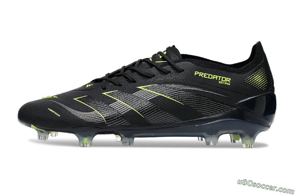 Adidas Predator 25 Elite FG Firm Ground Soccer Cleats - Black/Silver/Yellow 2