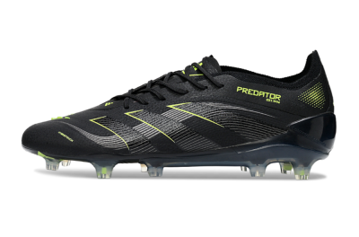 Adidas Predator 25 Elite FG Firm Ground Soccer Cleats - Black/Silver/Yellow
