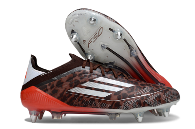 Adidas F50 Elite SG Soft Ground Soccer Cleats - Leopard/Red/Silver