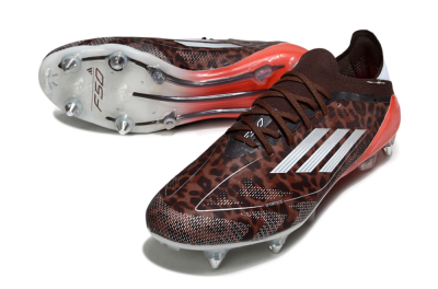 Adidas F50 Elite SG Soft Ground Soccer Cleats - Leopard/Red/Silver