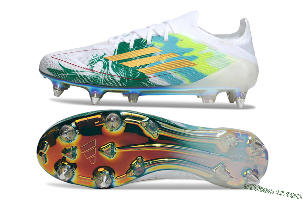Adidas F50 Elite SG Soft Ground Soccer Cleats - White/Green/Gold 0