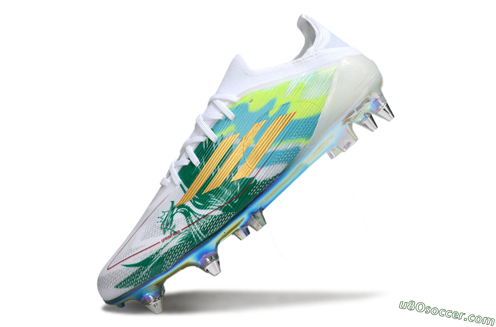 Adidas F50 Elite SG Soft Ground Soccer Cleats - White/Green/Gold 5