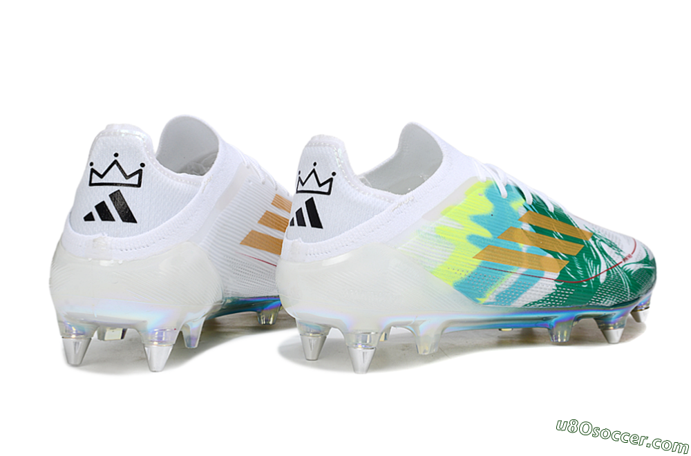 Adidas F50 Elite SG Soft Ground Soccer Cleats - White/Green/Gold 6